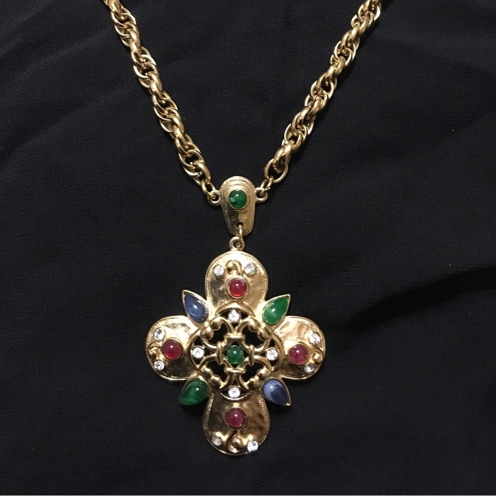 Trifari, jewels of India necklace, very rare vtg